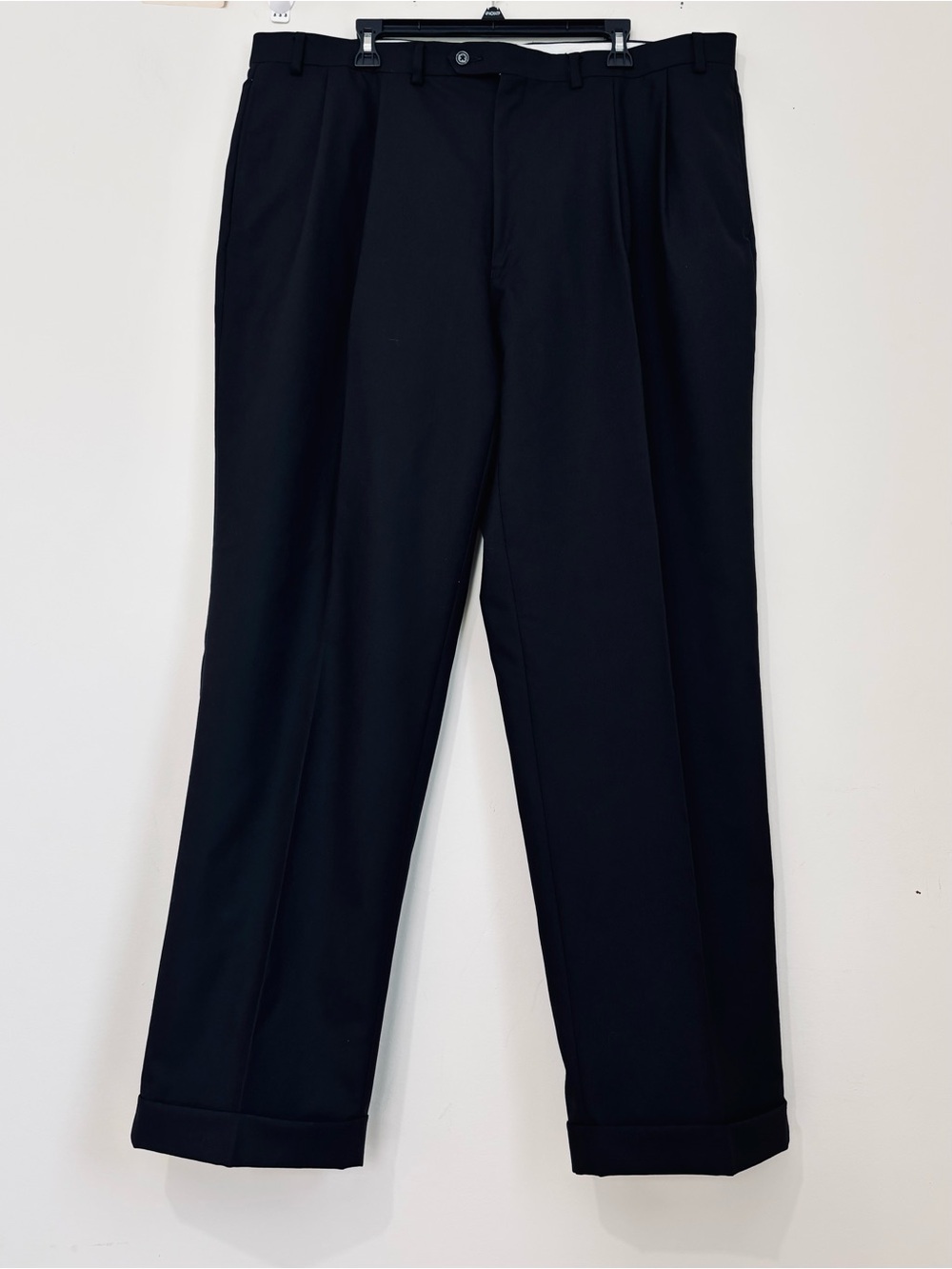 Vintage Lauren Ralph Lauren Total Comfort Black Wool Tailored Trousers 42Wx32L